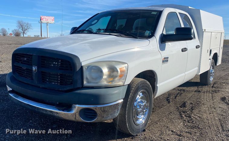 image for item JW9230 2007 Dodge Ram 2500HD  Quad Cab utility bed pickup truck