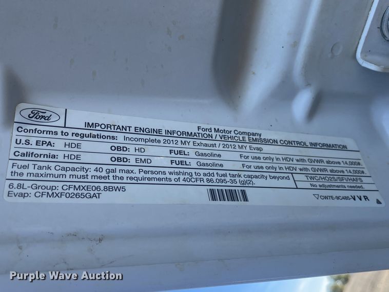 image for item JW9231 2012 Ford F550 Super Duty SuperCab flatbed truck