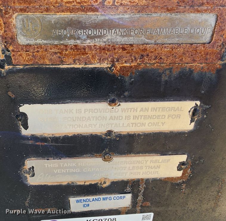 image for item KC9708 Wendland MFG Corporation  oil tank