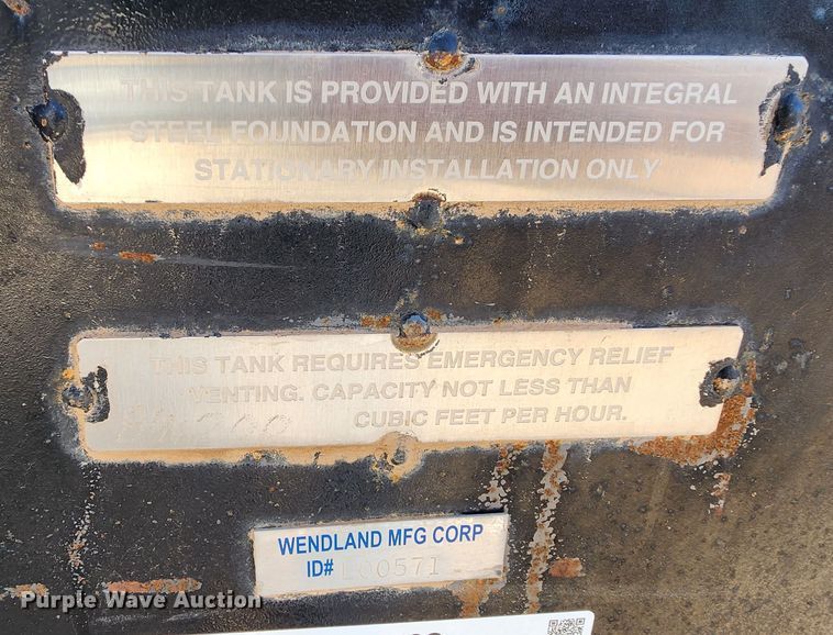 image for item KC9708 Wendland MFG Corporation  oil tank