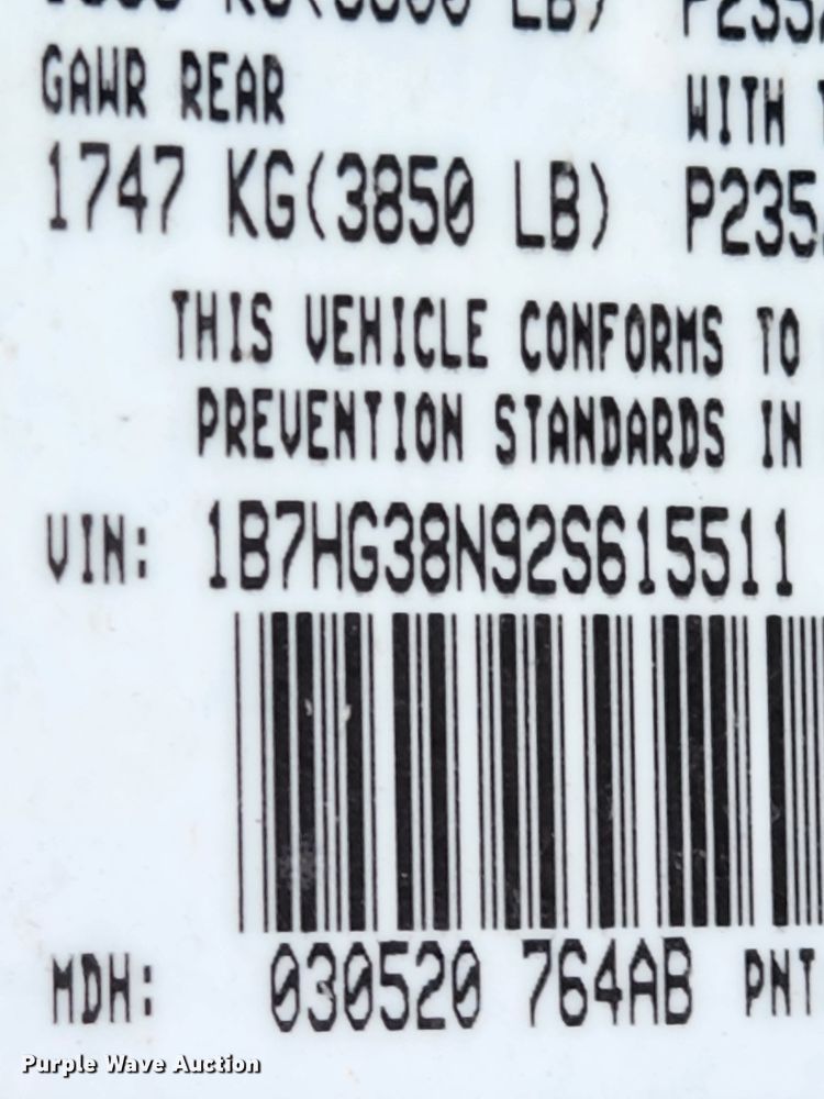 image for item KT9490 2002 Dodge Dakota  Quad Cab pickup truck