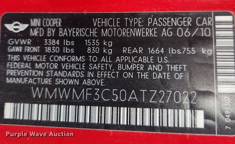 image for item KT9500 2010 Mini Cooper