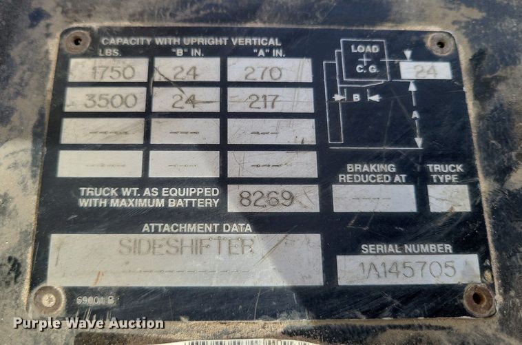 image for item LG9453 Crown RR3020-35  forklift