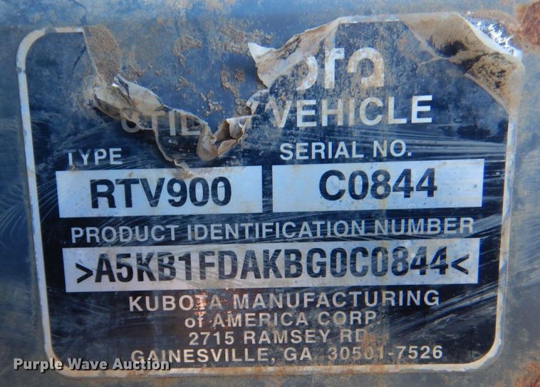 image for item LT9025 Kubota RTV900  utility vehicle