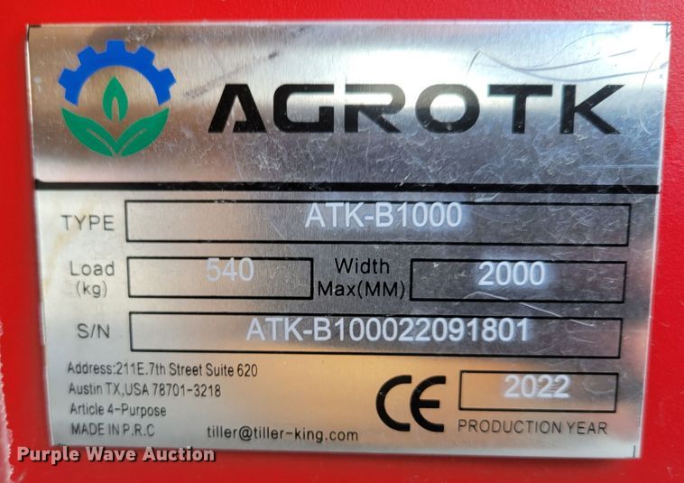 image for item LY9898 2022 Agrotk ATK-B1000  two post automotive lift