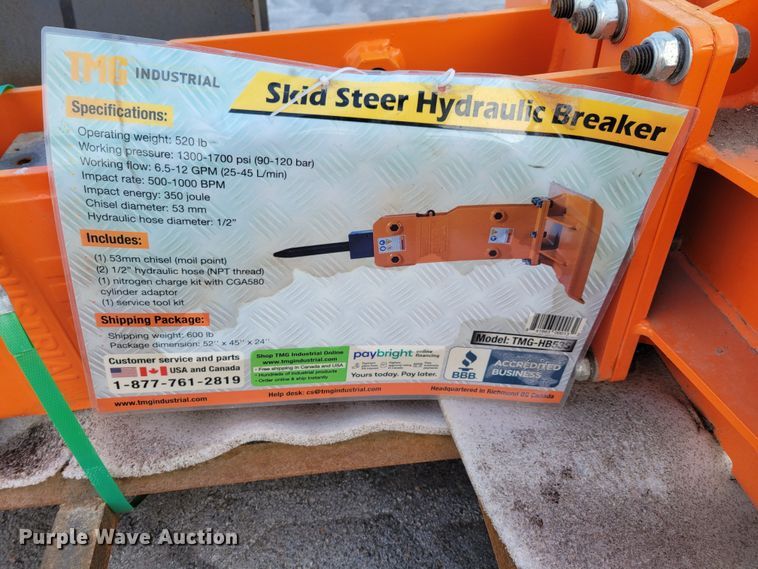 image for item LY9905 2022 TMG Industrial TMG-HB53S  skid steer breaker