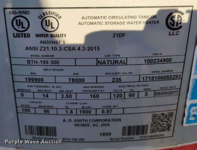 image for item LY9916 (5) water heaters