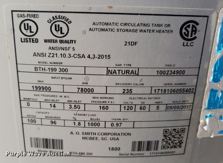 image for item LY9916 (5) water heaters