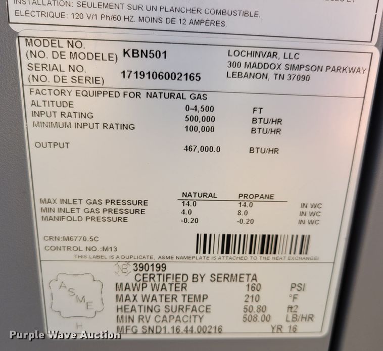 image for item LY9916 (5) water heaters