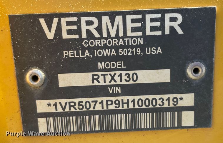 image for item MI9744 2017 Vermeer RTX130  trencher