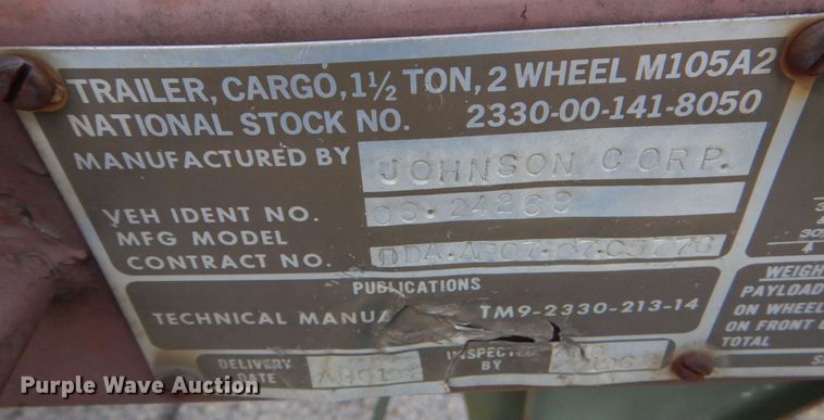 image for item MM9629 1966 Johnson Corp TM9  utility trailer