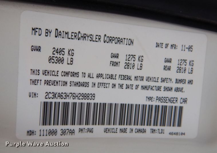 image for item MP9040 2006 Chrysler 300C