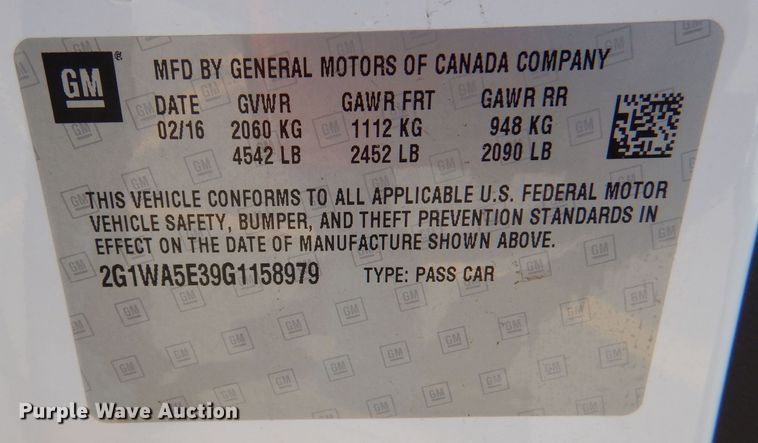 image for item MP9045 2016 Chevrolet Impala