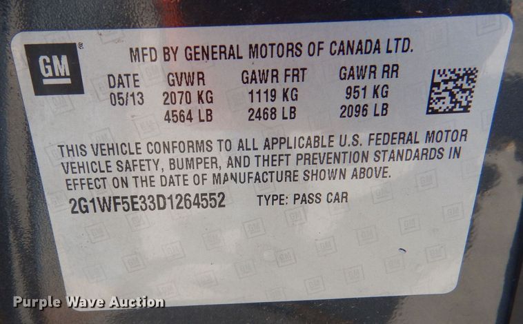 image for item MP9047 2013 Chevrolet Impala