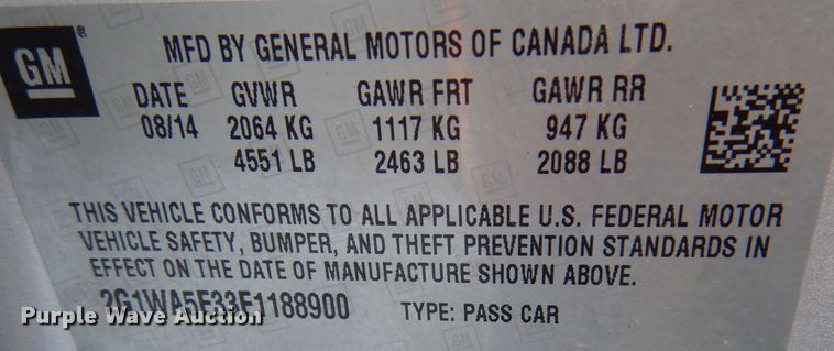 image for item MP9049 2014 Chevrolet Impala