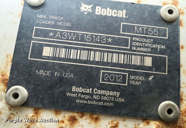 image for item JU9715 2012 Bobcat MT55  compact utility loader