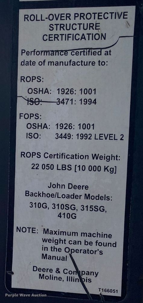 image for item JW9219 2006 John Deere 310G  backhoe