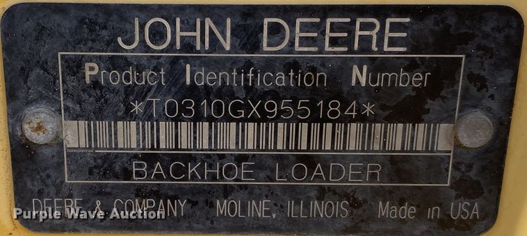 image for item JW9219 2006 John Deere 310G  backhoe