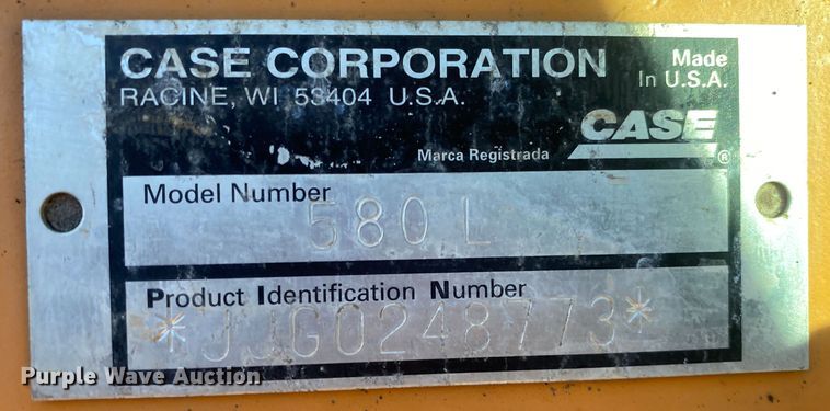 image for item JW9232 Case 580L  backhoe