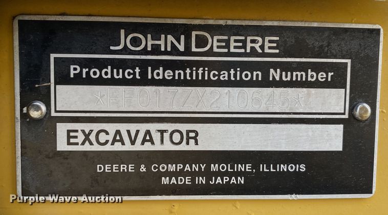 image for item JW9235 2006 John Deere 17ZTS  mini excavator