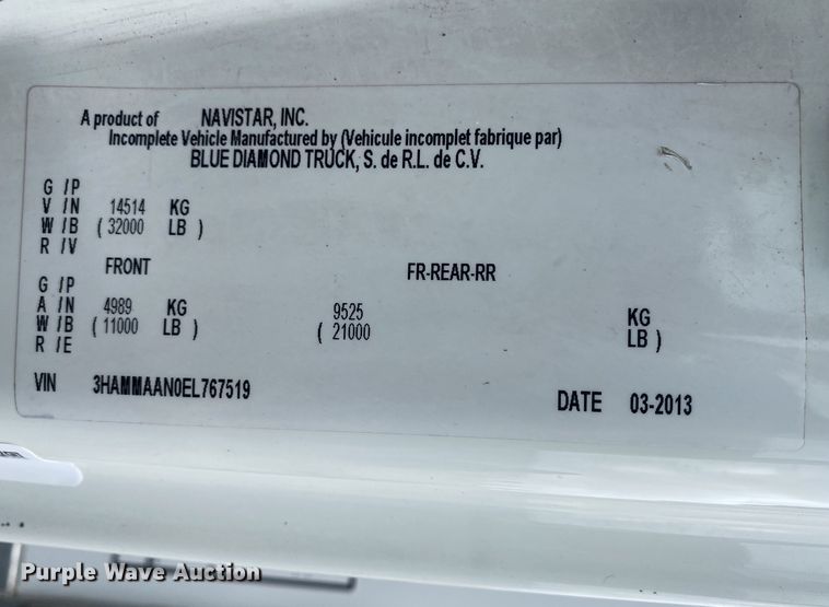 image for item JW9267 2014 International 4300  refrigerated delivery truck