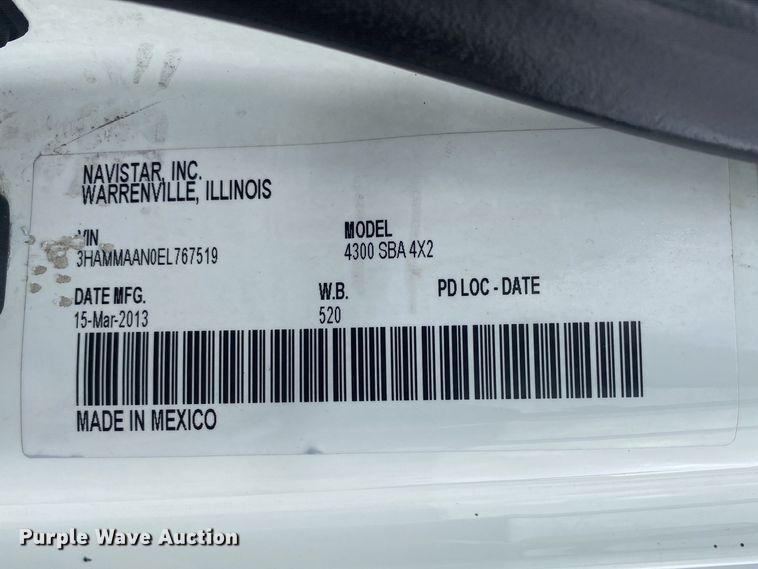 image for item JW9267 2014 International 4300  refrigerated delivery truck