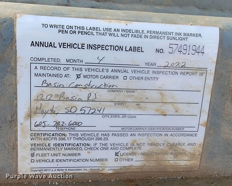 image for item ME9642 2005 Smith Co  side dump trailer