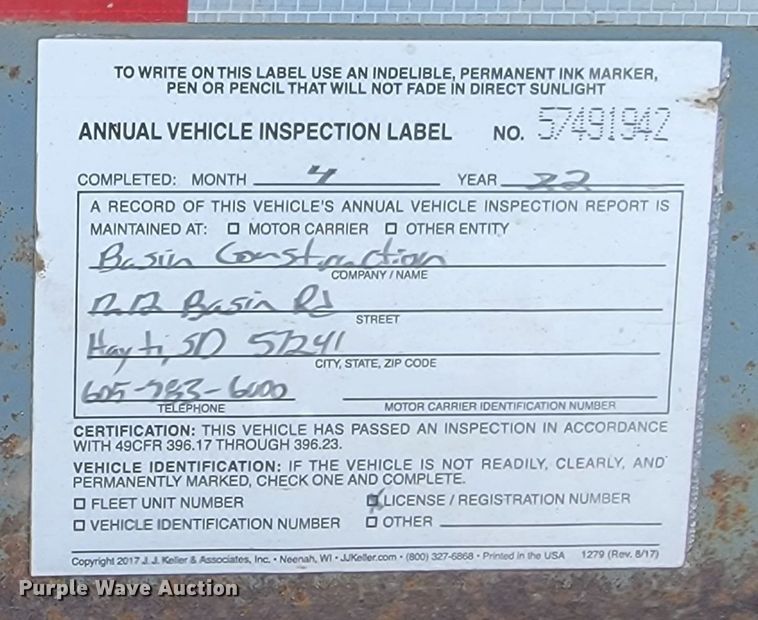 image for item ME9645 2005 Smith Co  side dump trailer