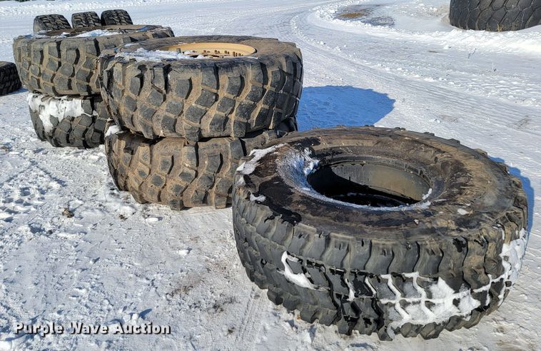 image for item ME9649 (5) 395/80R20 tires and wheels