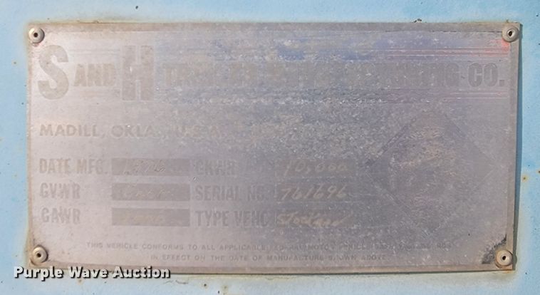 image for item ME9651 1972 S&H  livestock trailer