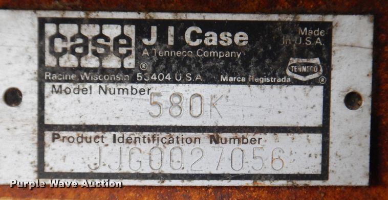 image for item MJ9960 1990 Case 580K  backhoe