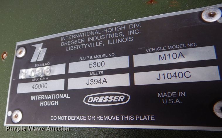 image for item MM9611 International-Hough M10A  wheel loader