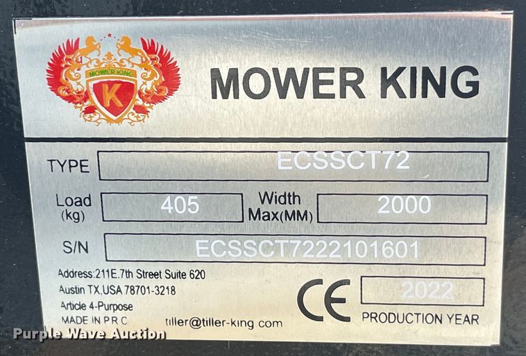 image for item MW9442 2022 Mower King ECSSCT72  skid steer trencher