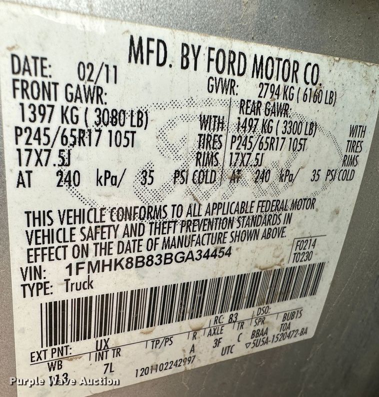 image for item JD9615 2011 Ford Explorer  SUV