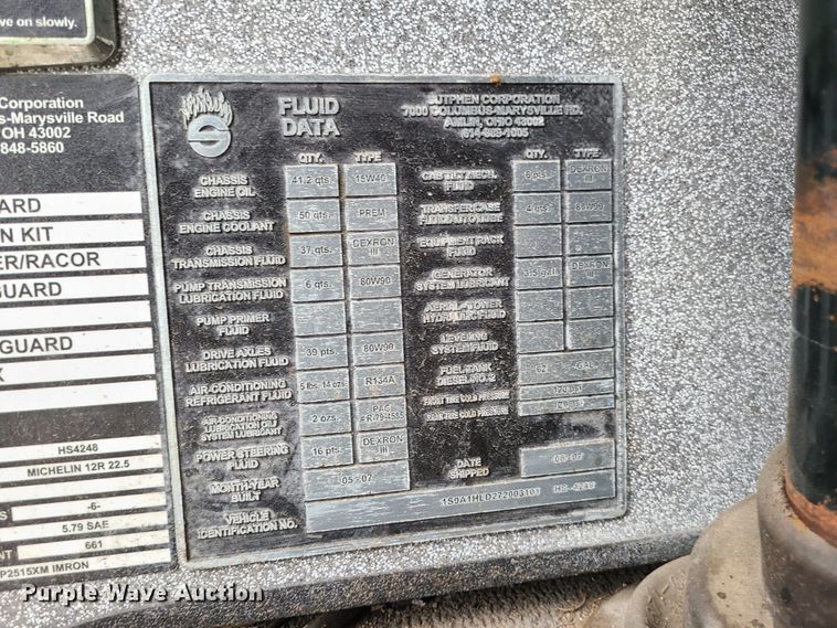 image for item JG9551 2007 Sutphen  fire truck