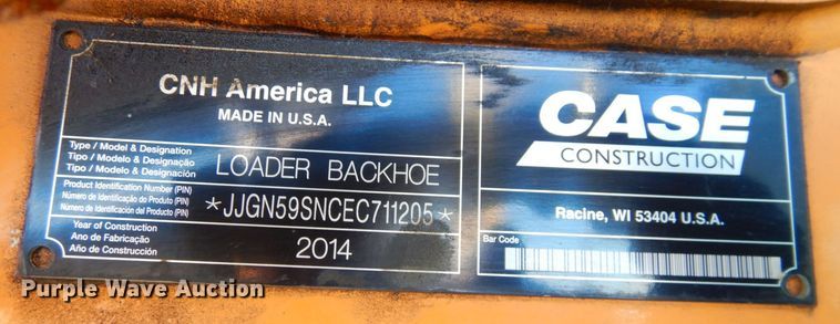 image for item JK9153 2014 Case 590 Super N backhoe