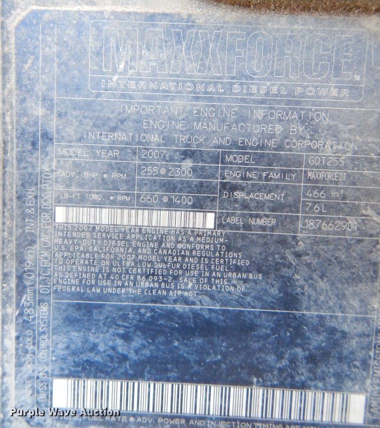 image for item JK9154 2008 International WorkStar 7300  dump truck