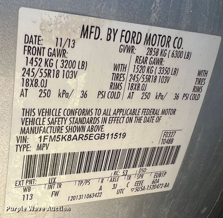 image for item JU9688 2014 Ford Explorer Police Interceptor  SUV