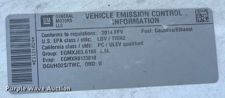 image for item JU9689 2014 Chevrolet Impala Police Cruiser