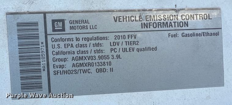 image for item JU9690 2010 Chevrolet Impala Police Cruiser