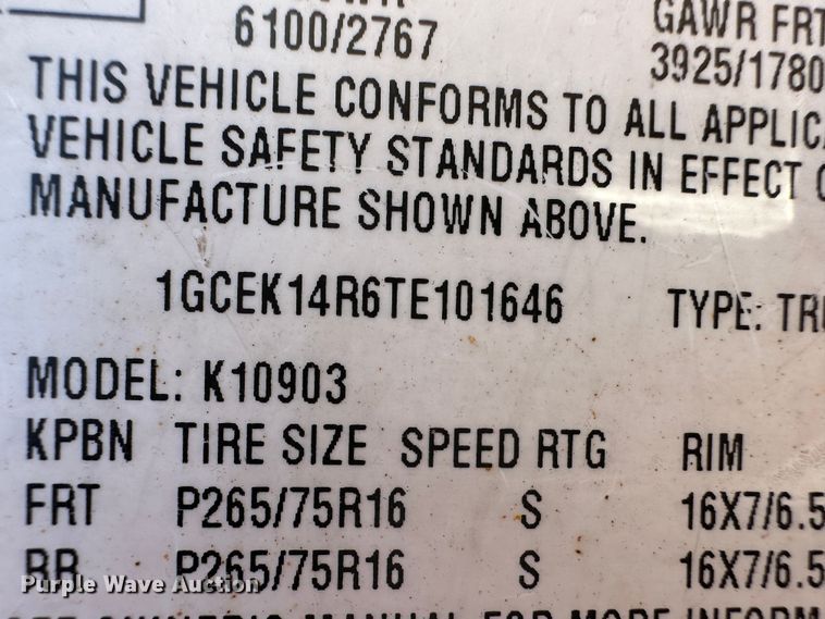 image for item LT9297 1996 Chevrolet K1500  pickup truck