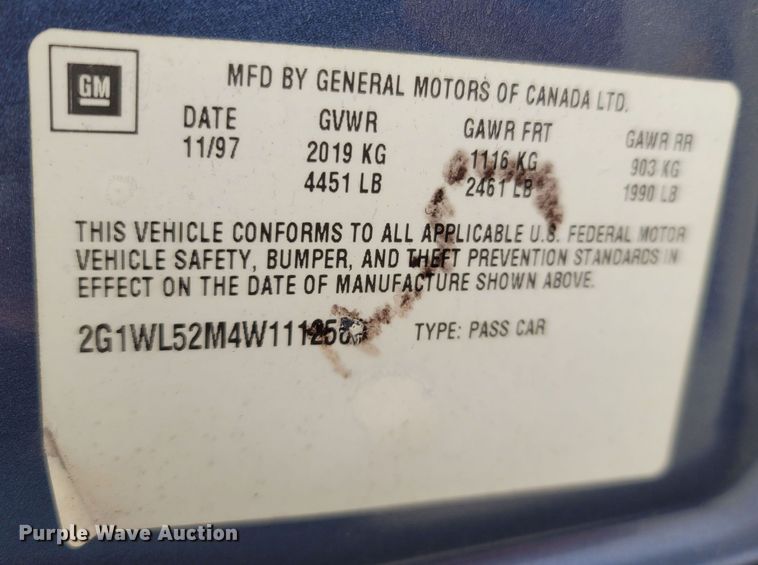 image for item MH9685 1998 Chevrolet Lumina