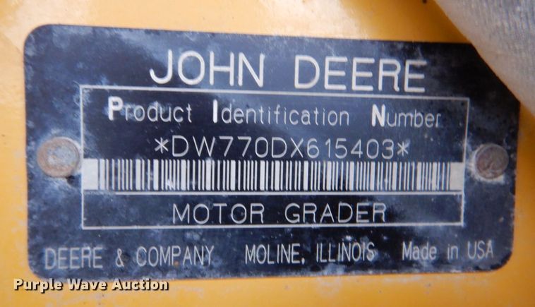 image for item MJ9983 2007 John Deere 770D  motor grader