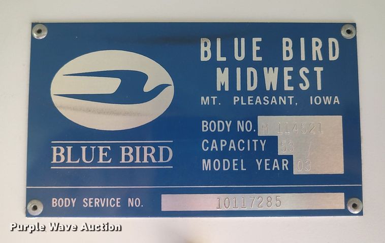 image for item MM9954 2003 International 3800  school bus