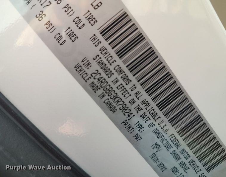 image for item MM9964 2019 Dodge Grand Caravan  handicap accessible van