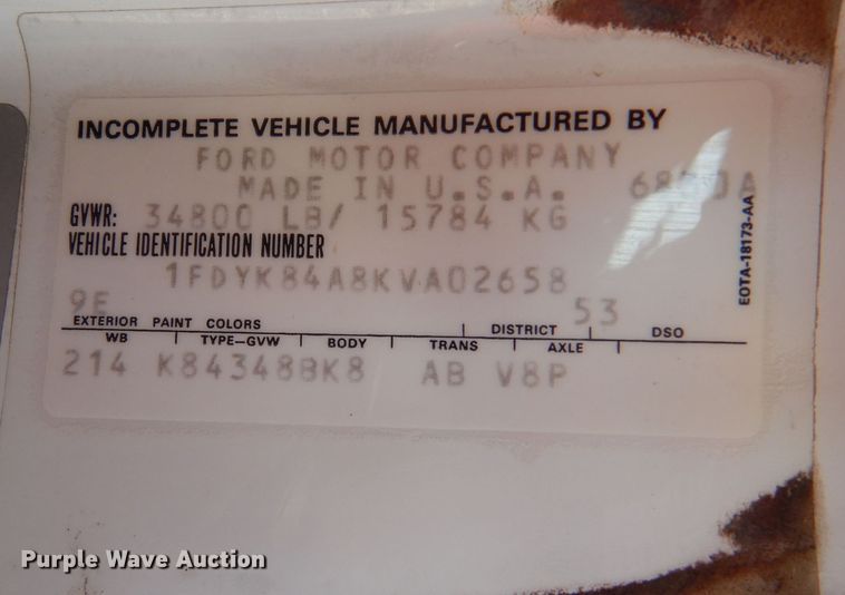 image for item MP9058 1989 Ford F800  sewer jetter truck