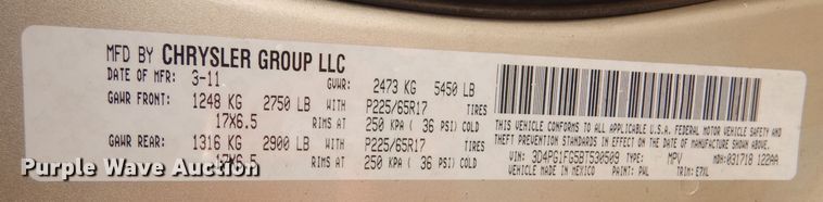 image for item MT9998 2011 Dodge Journey  SUV