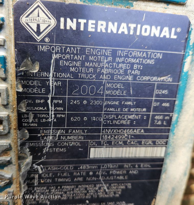 image for item KT9590 2005 International 4300  truck cab and chassis