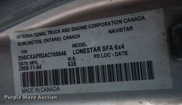 image for item DF8295 2010 International Lonestar  semi truck