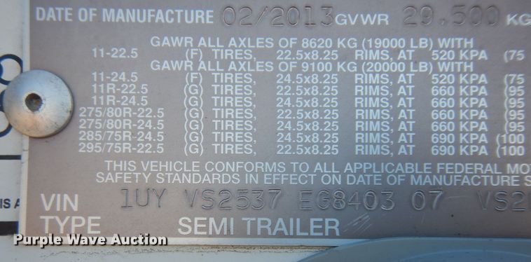 image for item DK7515 2014 Utility VS2DX  dry van trailer